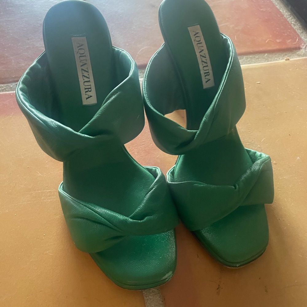 Gorgeous green aquazzura heels in the softest leather
